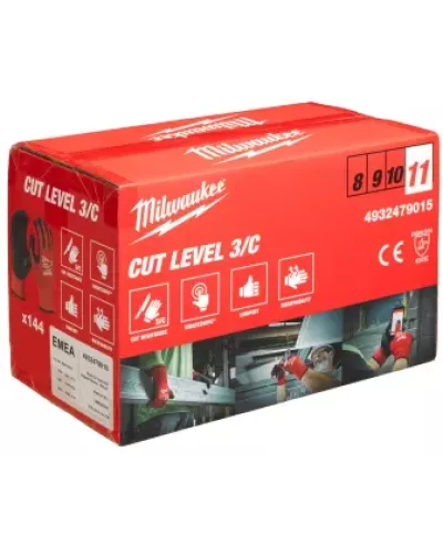 Перчатки Milwaukee с защитой от минимальных рисков, уровень 3, размер XXL/11 (144 пары) (Арт. 4932479015)
