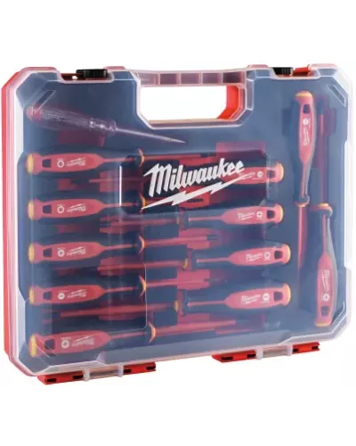 Набор трехгранных отверток VDE SL/PH/PZ/T + тестер напряжения Milwaukee