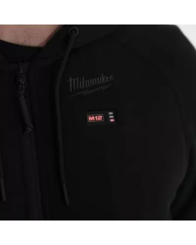 Толстовка черная с подогревом Milwaukee M12 HH BL4-0 (M) (Арт. 4932480062)