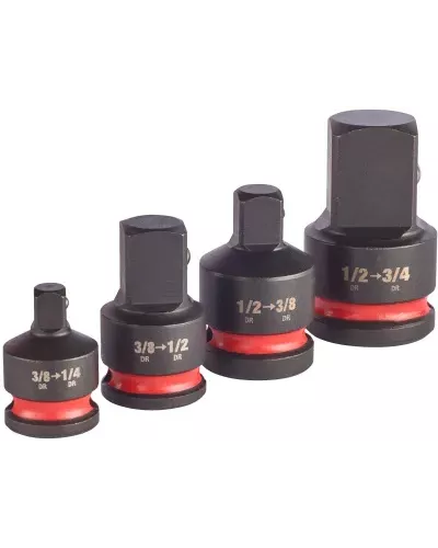 Набор переходников для головок Milwaukee SHOCKWAVE 3/8''-1/4'', 3/8''-1/2'', 1/2''-3/8'', 1/2''-3/4'' (4шт) (Арт. 4932480356)