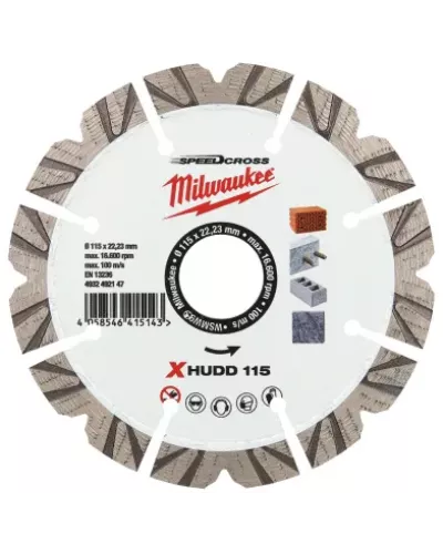 Алмазный диск скоростной Milwaukee Speedcross X-HUDD 115 мм (Арт. 4932492147)