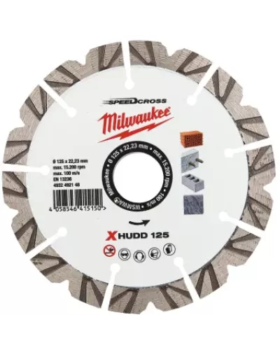 Алмазный диск скоростной Milwaukee Speedcross X-HUDD 125 мм (Арт. 4932492148)