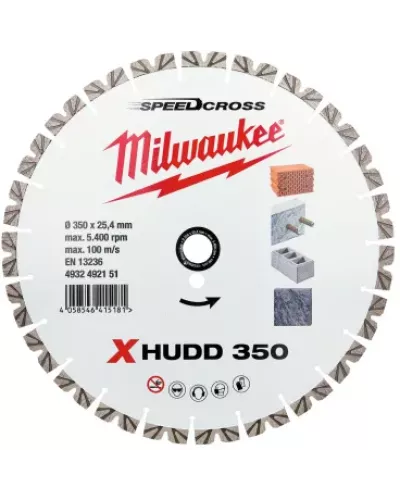 Алмазный диск скоростной Milwaukee Speedcross X-HUDD 350 мм (Арт. 4932492151)