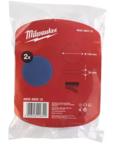 Мягкий полировальный круг Milwaukee Ø140x20 мм крепление Велькро(липучка) (2шт) (Арт. 4932492312)