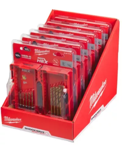 Набор сверл по металлу с хвостовиком 1/4'' Hex Milwaukee RED HEX HSS-TiN (10 шт) (3-10мм) (замена для 48894759) (Арт. 4932493865)