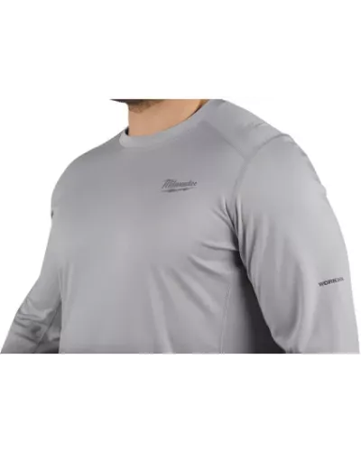 Футболка серая с длинным рукавом Milwaukee WWLSG (XL) (Арт.4933478191)
