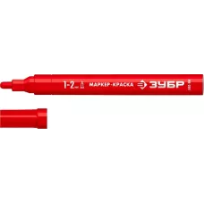 ЗУБР  МК-200 1 мм, круглый, красный, маркер-краска, Профессионал (06326-3)