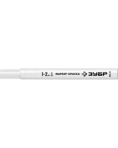 ЗУБР  МК-200 1 мм, круглый, белый, маркер-краска, Профессионал (06326-8)
