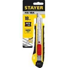 STAYER 18 мм, сегментированное лезвие, автостоп, нож KS-18A 0916_z01