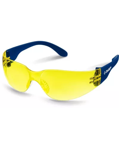 ЗУБР желтые, химическистойкие, устойчивая к царапинам и запотеванию линза, защитные очки БАРЬЕР 110488
