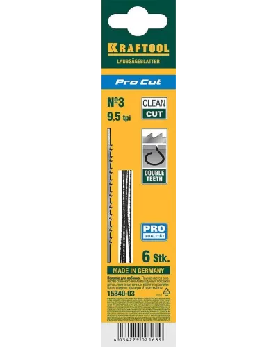 KRAFTOOL 130 мм, 6 шт., полотна для лобзика 15340-03