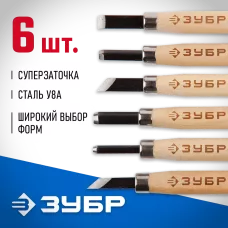 ЗУБР 6 шт, У8А, резцы фигурные 18375-H6
