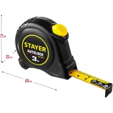 STAYER  AutoLock, 3 м х 16 мм, рулетка с автостопом (2-34126-03-16_z02)