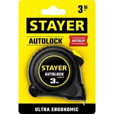 STAYER  AutoLock, 3 м х 16 мм, рулетка с автостопом (2-34126-03-16_z02)