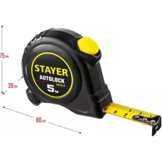 STAYER 5 м х 19 мм, с автостопом рулетка 2-34126-05-19_z02