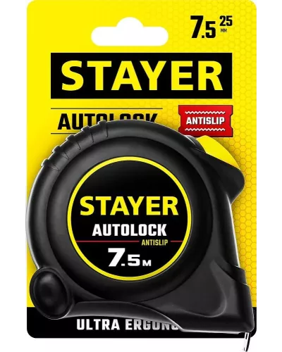 STAYER 7.5 м х 25 мм, с автостопом рулетка 2-34126-07-25_z02