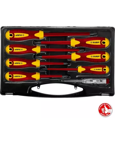 ЗУБР  8 предм, набор диэлектрических отверток, Профессионал (25268)
