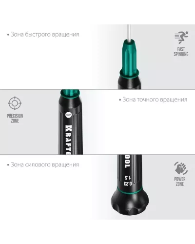 KRAFTOOL  Precision-12, 12 предм., для точных работ, набор отверток (25689)