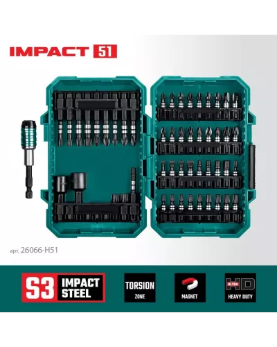 KRAFTOOL  IMPACT-51 51 шт,  Набор ударных бит (26066-H51)