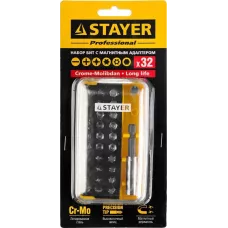 STAYER 32 предмета, в компактном боксе, набор бит 26135-H32