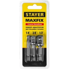 STAYER  Maxfix 50 мм, 3 шт, Адаптеры для торцовых головок (26656-H3)