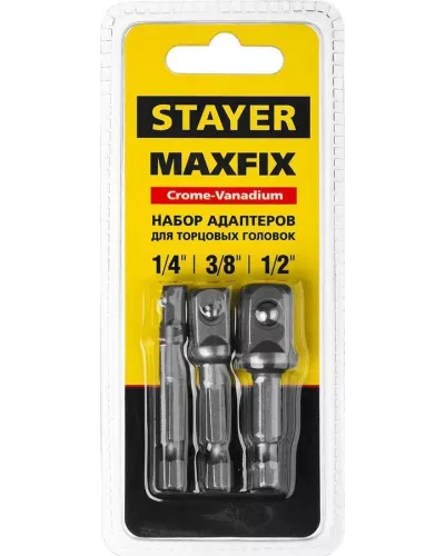 STAYER  Maxfix 50 мм, 3 шт, Адаптеры для торцовых головок (26656-H3)