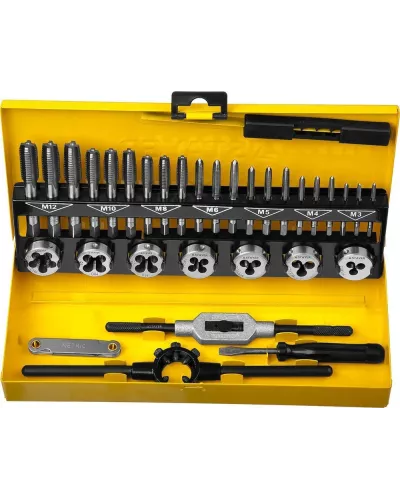 STAYER 32 предмета, легированная сталь, набор метчиков и плашек MaxCut Master