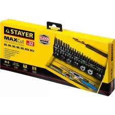 STAYER 32 предмета, легированная сталь, набор метчиков и плашек MaxCut Master