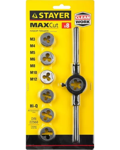 STAYER 8 предметов, набор плашек и плашкодержатель MASTER 28015-H8_z01