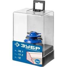 ЗУБР 38.1 x 17.2 мм, хвостовик 12 мм, фреза кромочная для углового сращивания 28724-38.1 Профессионал