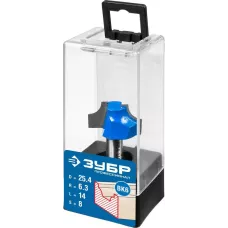 ЗУБР 25.4 x 14 мм, радиус 6.3 мм, фреза пазовая фасонная №1 28740-25.4 Профессионал