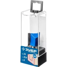 ЗУБР 24 x 25.4 мм, хвостовик 8 мм, фреза пазовая прямая 28753-24-25 Профессионал