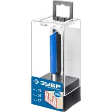 ЗУБР 16 x 51 мм, хвостовик 12 мм, фреза пазовая прямая, удлиненная 28754-16-51 Профессионал