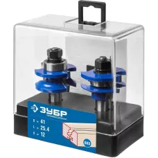 ЗУБР рабочая длина-25,4 мм, хв.-12 мм, d-22 мм, D= 41 мм, набор фрез рамочных №1, 28771-41.3-H2