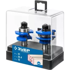 ЗУБР рабочая длина-25,4 мм, хв.-12 мм, d-22 мм, D= 41 мм, набор фрез рамочных №3, 28773-41.3-H2