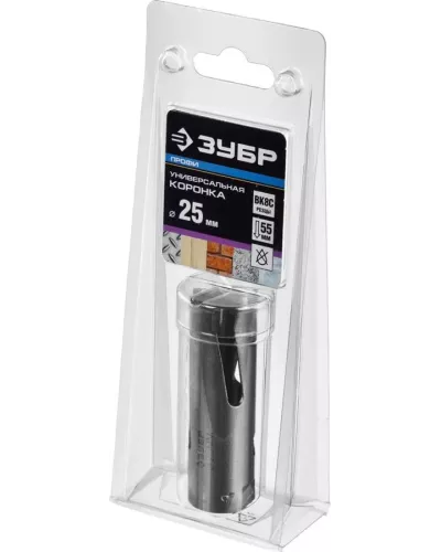 ЗУБР Ø 25 мм, твердосплавные резцы, коронка 29514-25 Профессионал