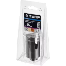 ЗУБР Ø 45 мм, твердосплавные резцы, коронка 29514-45 Профессионал