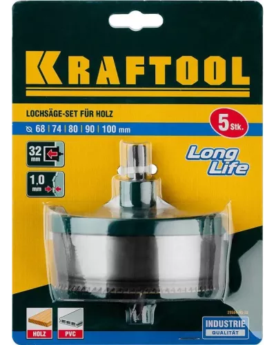 KRAFTOOL  68-74-80-90-100мм, 5 шт., сегментная, пила наборная по дереву 29584-H5-32