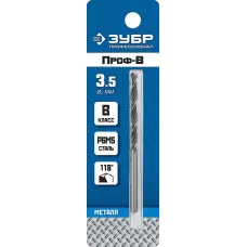 ЗУБР Ø 3.5 x 70 мм, сталь Р6М5, класс В, сверло по металлу 29621-3.5 Профессионал