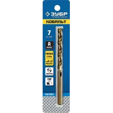 ЗУБР Ø 7 x 109 мм, сталь Р6М5К5, класс А, сверло по металлу КОБАЛЬТ 29626-7 Профессионал