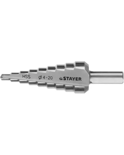 STAYER 4-20 мм, 9 ступеней, HSS, сверло ступенчатое 29660-4-20-9 Master