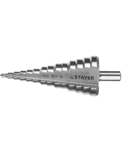 STAYER  4-39 мм, 14 ступеней, HSS, сверло ступенчатое 29660-4-39-14