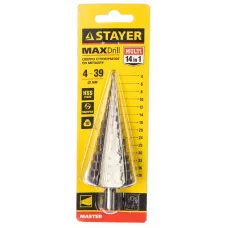 STAYER  4-39 мм, 14 ступеней, HSS, сверло ступенчатое 29660-4-39-14