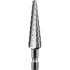 ЗУБР  4-12 мм, 9 ступеней, Р6М5, сверло ступенчатое 29670-4-12-9_z01 Профессионал