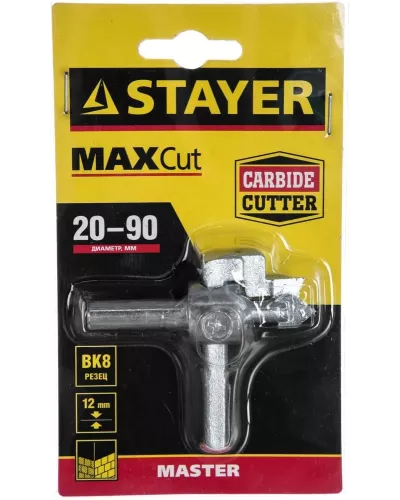 STAYER 20-90 мм, однорезцовое, регулируемое сверло по кафелю Балеринка 3330_z01