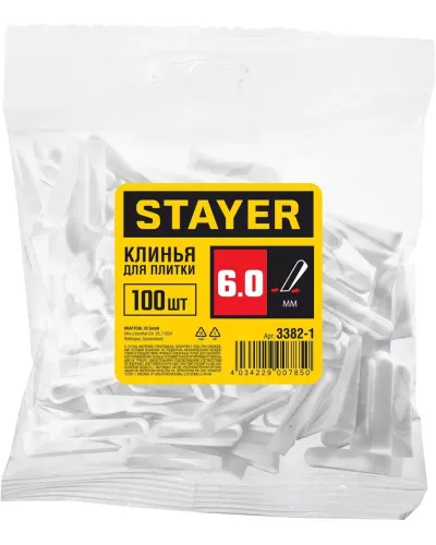 STAYER  6 мм, 100 шт, малые клинья для плитки (3382-1)