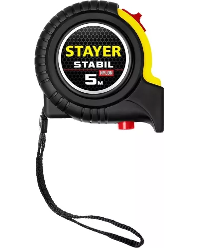 STAYER 5 м х 19 мм, ударостойкий, обрезиненный корпус, два фиксатора, рулетка 34131-05_z02