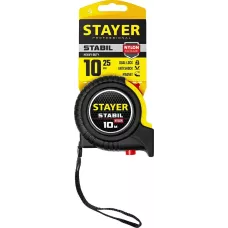STAYER 10 м х 25 мм, ударостойкий, обрезиненный корпус, два фиксатора, рулетка 34131-10_z02 Professional