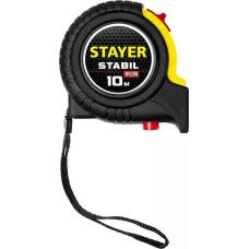 STAYER 10 м х 25 мм, ударостойкий, обрезиненный корпус, два фиксатора, рулетка 34131-10_z02 Professional
