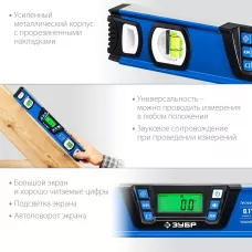 ЗУБР  400 мм, 0-90°,  ±0,1°, уровень-уклономер, Профессионал (34286)